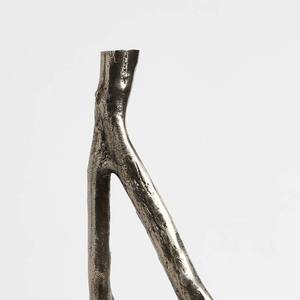 Candélabre moderne rustique en argent, porte-bougies coniques à 3 lumières, design arbre organique, centre de table de mariage de luxe, décoration artistique pour la maison - Product Image 5