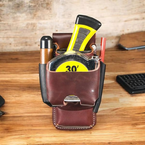Porte-outils en cuir robuste, véritable pochette pour boucle de ceinture, organisateur d'outils professionnel pour charpentier, électricien, en vente - Product Image 5