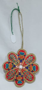 Adornos Navideños Colgantes con Forma de Luna y Bordado Zari Dorado, Material de Tela con Color Dorado, Decoración para el Festival de Ramadán - Product Image 3