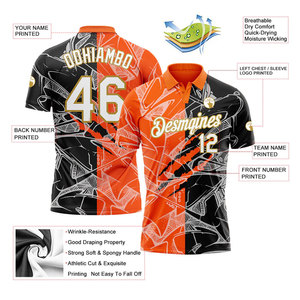 Camisetas de Golf Personalizadas al por Mayor, Impresas por Transferencia de Calor, Jersey Sólido de Spandex/Poliéster, Transpirable, Deportivo, Unisex, de Marca - Product Image 2