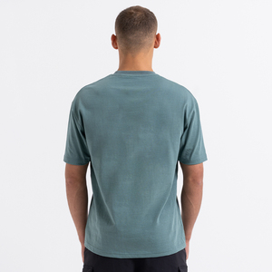 T-shirt pour homme en coton tricoté de qualité supérieure, couleur turquoise, coupe ample, manches courtes, écologique, léger, avec logo personnalisé, Marfa International - Product Image 2