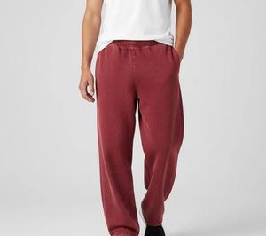 Pantalon de jogging gris surdimensionné à jambe large avec passepoil en molleton de coton, personnalisé OEM, grandes tailles, pour femme - Product Image 5