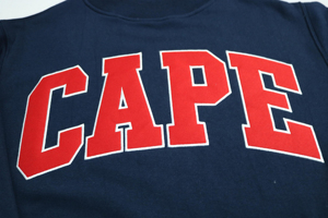 CAPE Men's <b>Navy</b> Blue Crew Neck Sweatshirt Regular Fit 100% Cotton Printed Letter Design Casual Autumn Wear URBAN PRODUCTIONS - Product Image 3