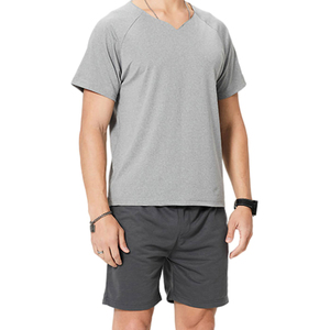 Wholesale Summer Casual Men's Cotton <b>Twin</b> <b>Set</b> Shorts & T-Shirt with Custom Design Breathable Fabric - Product Image 2