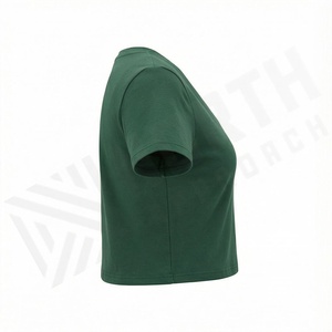 T-shirt pour femme à manches courtes et col en V, 100% coton biologique de luxe, pré-rétréci, doux, respirant, coupe décontractée, couleur personnalisable - Product Image 3