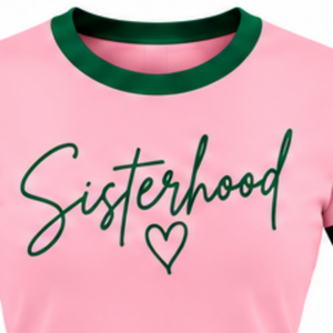   Camiseta de moda para mujer de Sisterhood Pink, diseño gráfico de Sisterhood, manga corta, cuello redondo, informal, estilo sorority - Product Image 6