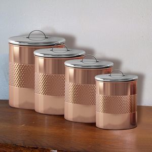 Meilleure Qualité – Récipient en Métal Demi-Frantelé avec Couvercle pour Farine, Sucre, Thé, Café, Épices – Organisateur de Rangement pour Cuisine - Product Image 6