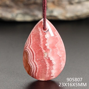 Genuine <b>Pink</b> Red Rhodochrosite Pendant Top <b>Drilled</b> Natural a One Quality Gemstone Loose Cabochon for Jewelry Making - Product Image 3