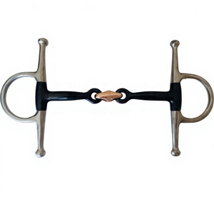 Bocado de lujo para caballo con montura completa, anillo en D, ajustable, ecológico, reutilizable, de acero inoxidable, para equitación western - Product Image 1
