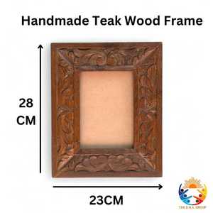 Hand Carved Floral Wooden <b>Picture</b> <b>Frame</b>, Vintage Style Handmade Wooden Photo <b>Frame</b> | Solid Wood <b>Picture</b> <b>Frame</b> | <b>Rustic</b> Home Déco - Product Image 4