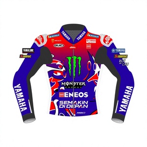 Veste de course en cuir pour homme Fabio Quartararo MotoCP/Chaquetta, équipement de moto sur mesure avec protection dorsale CE niveau 2 - Product Image 1
