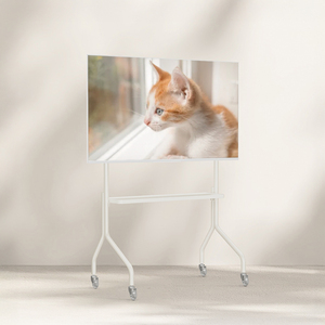[YOUNGUJIN] EDGEWALL Premium EdgeQ UHD Black Mobile TV Stand <b>Easel</b> Mount Rolling Bracket 200x200 43-55 Inc Modern Living EdgeQ - Product Image 3
