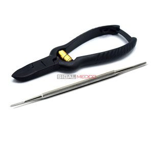 Juego de 2 piezas de cortaúñas de barril con acción de resorte para podólogo profesional, de alta resistencia, para uñas encarnadas de pies y manos - Product Image 1