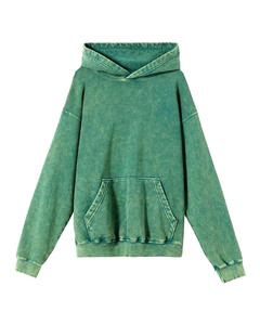Oversized Hooded Sweatshirt Solid Green Cotton Fleece Pocket Unisex Regular Fit Winter Casual Eco-Friendly Breathable - Product Image 1