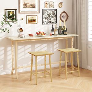 Set di 2 sgabelli da Bar 25.5 pollici con poggiapiedi per cucina e sala da pranzo panche tavolo - Product Image 3