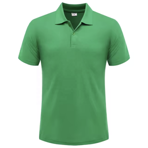 Camiseta de golf de manga corta transpirable de algodón informal de talla grande para hombre con logotipo personalizado patrón sólido tejido de punto - Product Image 6