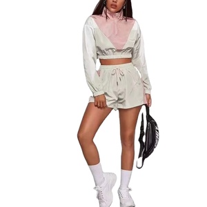 Nuevo Conjunto Corto Personalizado con Logotipo, Conjunto Corto Deportivo Impermeable, Transpirable y de Secado Rápido, Chaqueta Corta Deportiva de Poliéster para Mujer 2027 - Product Image 1