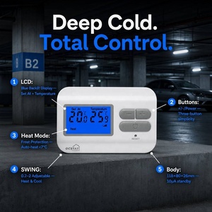 <span class=keywords><strong>Thermostat</strong></span> de <span class=keywords><strong>chaudière</strong></span> à gaz ultra basse consommation 10uA en veille, 2xAAA Lithium 6A 230V SWING, protection antigel pour <span class=keywords><strong>chaudière</strong></span> <span class=keywords><strong>d</strong></span>'appartement - Product Image 3