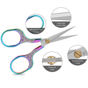 Tijeras de costura alemanas de acero inoxidable con mango recubierto de titanio, pequeñas, para bordado y costura, diseño grulla/avioneta. - Product Image 2