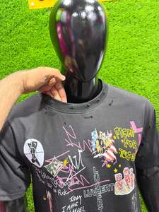 Camiseta Personalizada con Logotipo Estampado en Serigrafía Frontal, Cuello Redondo, Lavado Ácido, Hombros Caídos, Poliéster/Algodón, Corte Ajustado, Transpirable, para Hombre - Product Image 4