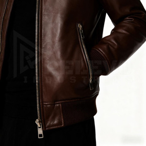 Men's <b>Winter</b> Genuine Leather Eco-friendly <b>Quilted</b> Jacket High Street Style Factory Direct USA - Product Image 6