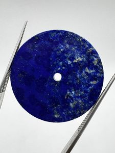 Esfera Plana de Lapislázuli Azul Natural de 24 mm, Accesorios de Reloj de Piedras Preciosas de Excelente Calidad, Orificio Central de 2 mm, Sin Perforación - Product Image 2