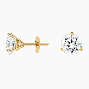 Pendientes de Diamantes Solitarios Clásicos de Tres Puntas - Product Image 3