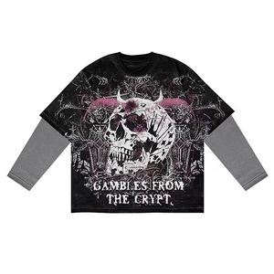 Camiseta de Manga Larga de Doble Capa con Estampado de Letras, Camiseta Oversize con Gráficos Y2K, Estilo Gótico y Hip-Hop - Product Image 2