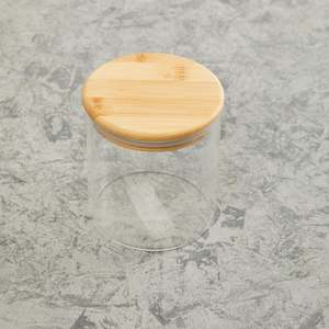 Pot de conservation en verre borosilicate de 600 ml avec couvercle en bambou naturel, récipient alimentaire hermétique pour la cuisine, le thé, le sucre et les aliments secs - Product Image 2
