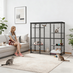Cuccia Impermeabile per Gatti di Taglia Piccola e Media, Stile Nido Solido con Tetto in Acciaio per Uccelli Vivi, Elegante Cuccia per Gatti per Hotel - Product Image 2