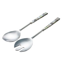Ustensiles de service professionnels en métal pour salades, pâtes, nouilles, légumes mélangés et plats gastronomiques