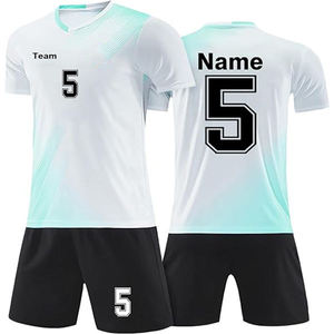 Conjunto de Uniforme de Fútbol Personalizado 100% Poliéster, Camiseta Blanca de Manga Corta, Impresión por Transferencia de Calor con Nombre y Número en la Parte Delantera - Product Image 2