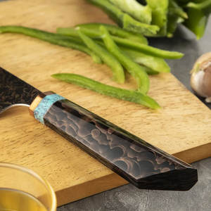 มีดเตรียมอาหารกลางแจ้งลายดามัสกัสทองแดงระดับมืออาชีพ พร้อมด้ามจับคอมโพสิตอย่างดี สำหรับการตั้งแคมป์และครัวกลางแจ้ง - Product Image 3