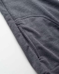 Men Gray <b>Zip</b>-<b>Up</b> Hoodie With <b>White</b> Letter Print Front Logo Regular Fit Unisex Cotton French Terry Casual Autumn Wear - Product Image 5