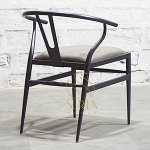 Modern Metal <b>Dining</b> Chair Upholstered Seat <b>Armchair</b> Side Chair for <b>Dining</b> Room Hotel Restaurant - Product Image 3