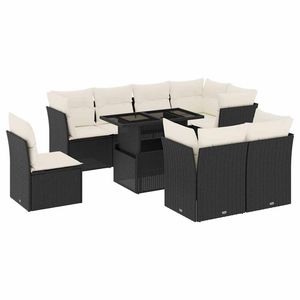 Conjunto de Sofás de Jardín en Negro y Blanco Crema - Product Image 2