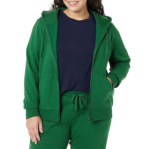 Sweat-shirts pour femmes de style sportif, unis et basiques, très demandés, avec fermeture éclair sur le devant, en molleton 100% coton, faible MOQ - Product Image 5