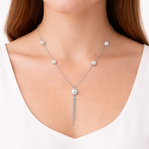 Collar de Perlas de Agua Dulce con Borla, Cadena Elegante, Colgante Largo Minimalista para Mujer, para Fiestas y Bodas - Product Image 5