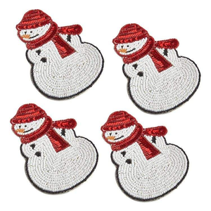 Posavasos Navideño de Lujo Hecho a Mano con Cuentas de Semillas para el Hogar o Bar, Posavasos Bordado Personalizado con Cuentas de Semillas para Interiores - Product Image 1