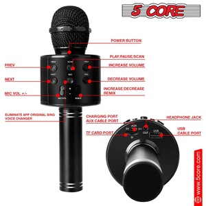 5 Core <b>Microphone</b> Wireless Karaoke Mic With Speaker 3 in 1 Portable <b>Bluetooth</b> Microfono Inalambrico - Product Image 6