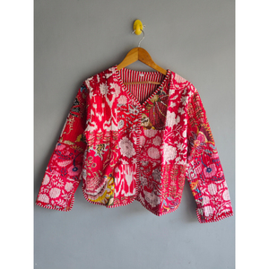 Chaqueta acolchada de algodón con estampado floral para mujer, cárdigan con cuello en V, ropa exterior informal transpirable, regalo para ella - Product Image 1