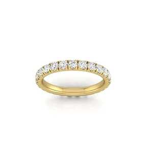 Anillo de Eternidad con Diamante Cultivado en Laboratorio de 1 Quilate, Oro Sólido de 14K/18K, Anillo de Boda Clásico, Anillo Apilable para Aniversario, para Mujer - Product Image 3