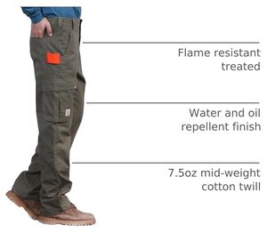Pantalon <span class=keywords><strong>de</strong></span> <span class=keywords><strong>travail</strong></span> <span class=keywords><strong>Carhartt</strong></span> style cargo vert olive, taille élastique, plusieurs poches, uniforme <span class=keywords><strong>de</strong></span> sécurité - Product Image 4