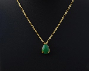 Collier pendentif goutte d'eau en malachite, chaîne fine dorée, bijou en pierre précieuse verte, élégant cristal de guérison, cadeau pour femme - Product Image 4