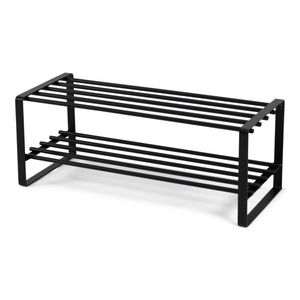 Industrial Style Metal <b>Shoe</b> Rack With Wooden Top Shelf For Entryway Hallway Decorative Storage Solution - Product Image 3
