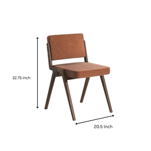 Modern Solid Wood <b>Dining</b> <b>Chair</b> Upholstered Faux Leather Seat Back Midcentury Design for Home <b>Dining</b> Use - Product Image 6