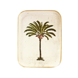 Novedad: Bandejas de Servicio de Lujo para el Hogar, Bandeja Decorativa Navideña de Hierro Esmaltado con Diseño Art Deco, Patrón y Forma Personalizados - Product Image 1