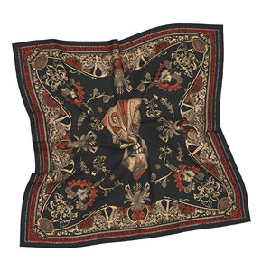 Écharpes de tête en satin de soie de haute qualité avec logo personnalisé pour femmes, bandanas, design tendance, style hip-hop, motifs animaliers/camouflage/dessins animés - Product Image 2