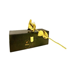 Rosa roja natural en oro de 24 quilates, flor Rosa sumergida con caja de regalo, hoja de oro genuina de 24 quilates, Rosa decorativa para pintar artesanías - Product Image 1