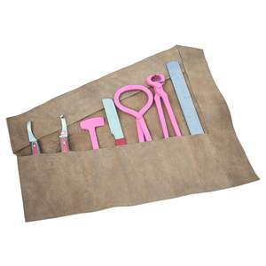 Kit d'outils de fermeur avec couteau à dégrossir les sabots, râpe à sabots, outil de nivellement des sabots, couteau à lésionner les sabots, polissoir et coupe-sabots - Product Image 1